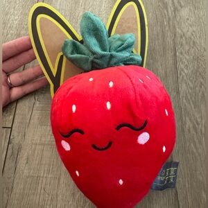 NANDOG Strawberry Plush Toy with Squeaker NWT ✨